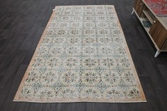 Oushak 5×8,Turkish Rug,vintage,anatolian,BEIGE,kilim,Bohemian,handmade,wool