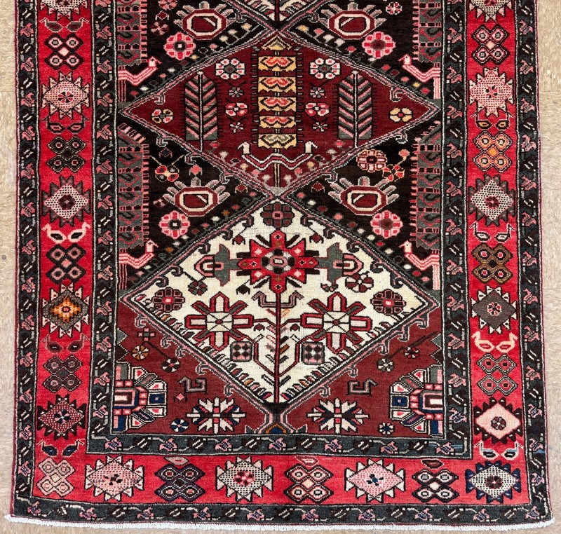Vintage Bakhtiari 5x8 Hand Knotted Wool Rug Oriental Red Tribal Geometric Nomad gallery