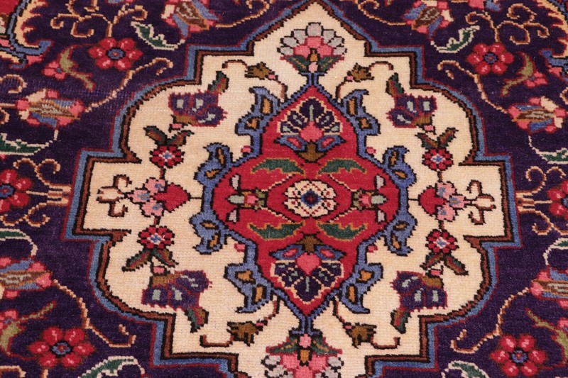 Stunning Antique Oriental Rug 8'6" x 12'10" | Vibrant Red & Blue Medallion gallery