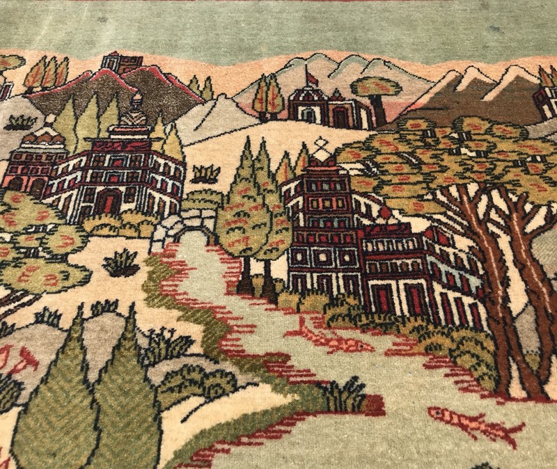 AN AWESOME SCENERY KHASHAN WALL HANGING RUG gallery
