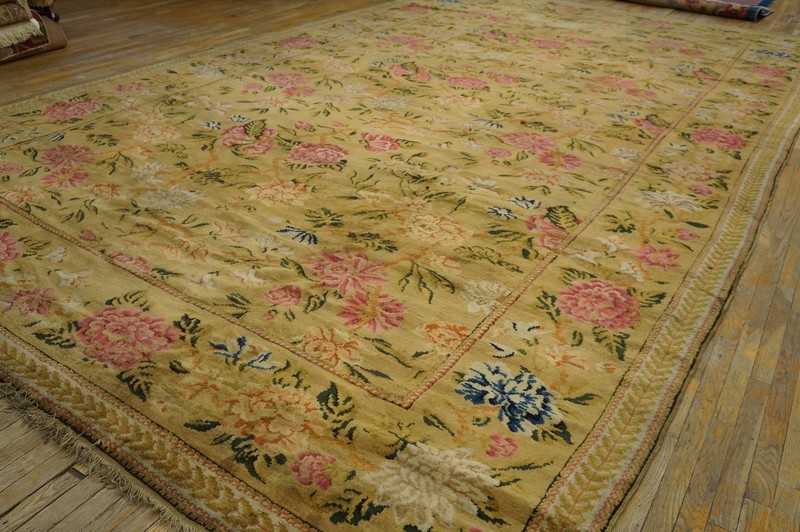 11'x18' Antique Large Wool Brown Earth Tone Hand Knotted Pile English Rug gallery