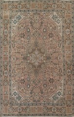 Vintage Muted Pink Hand-Knotted Wool Traditional Living Room Rug 7×10 Carpet