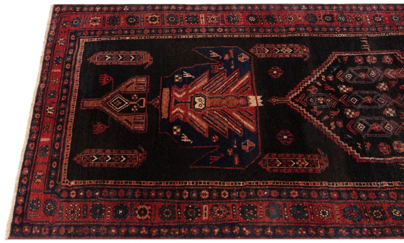 Koliai 295x121 cm Black Oriental Hand Knotted Rug Carpet Rectangle Runner gallery