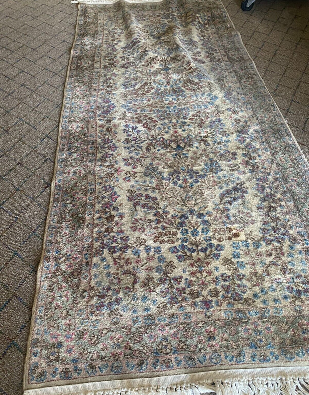 Nice Antique Vintage Oriental 3' x 7' Floral 256 KPSI gallery