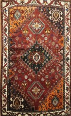 Tribal Geometric Accent Rug 3×5 Handmade Wool Vintage Red Carpet for Any Room