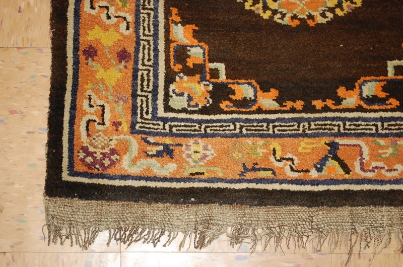 c1900s ANTIQUE MINT CHINESE EAST TURKESTAN KHOTAN RUG 2'7" x 4'6" ONE OF A KIND gallery