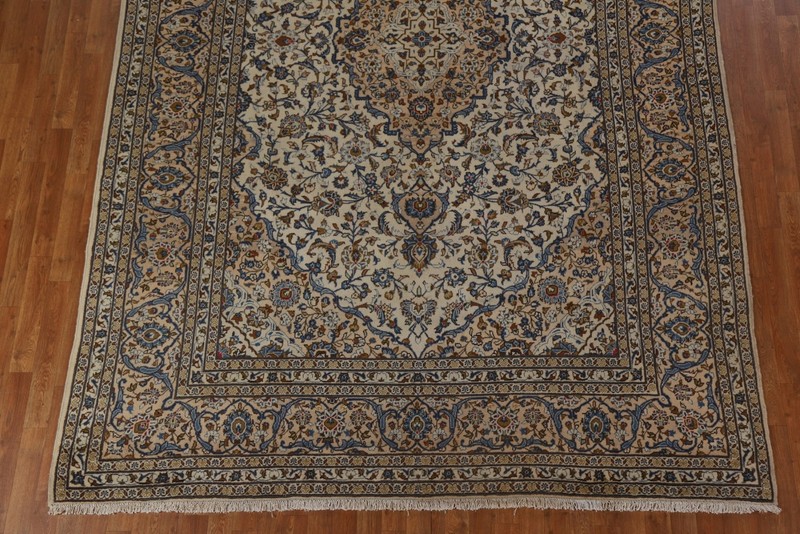 Traditional Beige Area Rug 8x12 Ft Living Room Wool Carpet Floral Vintage Rug gallery