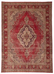 Vintage Hand-Knotted Carpet 9’6″ x 13’0″ Traditional Oriental Wool Area Rug