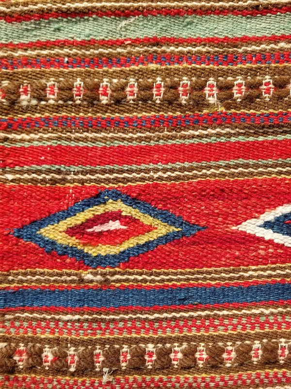 Vintage Traditional Handmade Tunisian Wool Multicolor Kilim 117x60cm gallery
