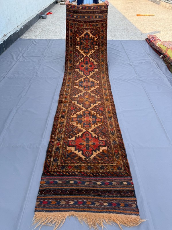 Antique Afghan Baluchi Runner Rug 3x11 Hand Knotted Persian Style Hallway Carpet gallery