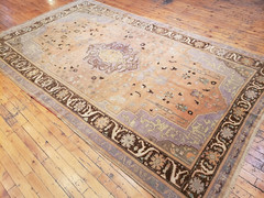 Exquisite Antique Cr1900-1939’s Muted Vegy Dye Wool Pile Oushak Area Rug 5x8ft