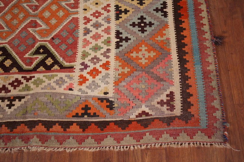 Vintage Hand-Woven Kilim Area Rug 5x10 Ft Geometric Tribal Wool Oriental Carpet gallery