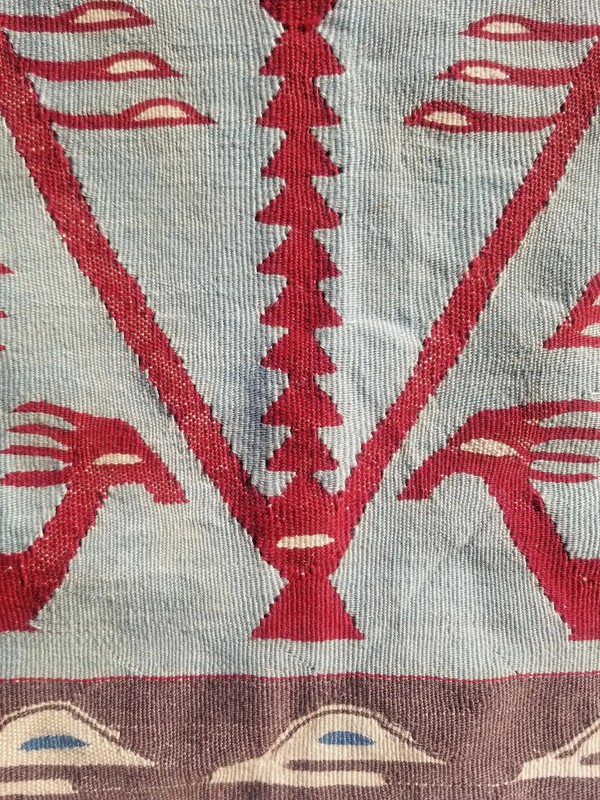 Vintage Traditional Handmade Turkish tree of life Wool Kilim 3.5x2.6ft gallery