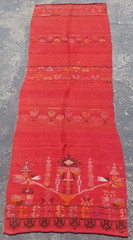 Vintage Handmade Traditional Beautiful Moroccan Kilim Floor Rug Carpet 195×67 cm