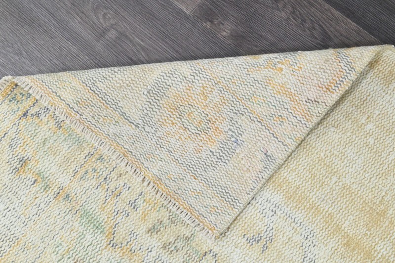 Oushak Turkish Doormat Rug 2x4 BEIGE Vintage Anatolian Handmade Small Kilim Rug gallery