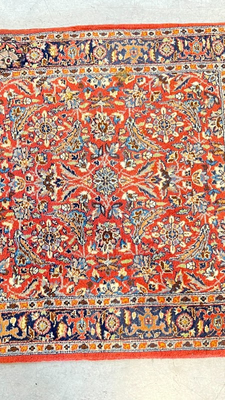 Vintage Sarouk Design Runner, Allover Floral, Red Field, Hand-Knotted Wool gallery