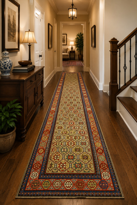 Pre 1900's ANTIQUE RARE CAUCASIAN SHIRVAN RUNNER RUG 3'5"x16' PRIVATE COLLECTION gallery
