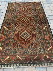 Fine Quality New Handmade Pakistani Geometric Accent Rug, Rustic Colors, 4×6