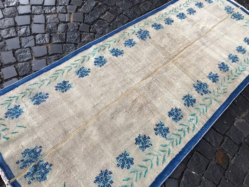 Turkish Antique rug Bohemian Area rug Oushak rug Vintage Rug Handmade Wool rug gallery