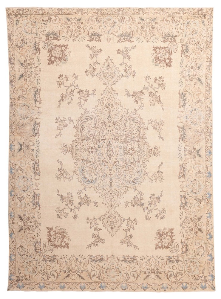 Vintage Traditional Hand-Knotted Area Rug 9'9" x 12'10" Oriental Wool Carpet