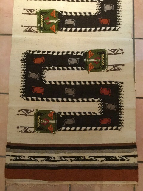 Peruvian Hand Woven Wool Wall Hanging Tapestry - RARE Vintage hanging   gallery