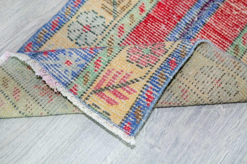 Vintage Turkish Runner Rug 1'6x4'4 ft, Colorful Spring Decor Oushak Runner Rug gallery
