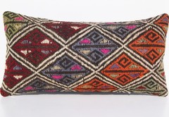 24″x12″ Handwoven Turkish Wool Cicim Pillow 60×30 cm Balıkesir Region Desing Rug