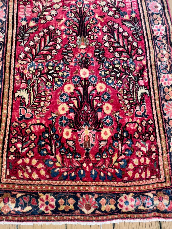 ANTIQUE AMERICAN SAROUK MOHAJERAN RUNNER 3x7 FT CIR 1900 gallery
