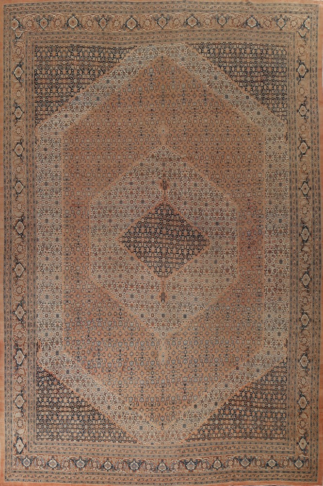 Pre-1900 Vegetable Dye Tebriz Haj Jalili Palace Size Antique Rug 13x18 Carpet