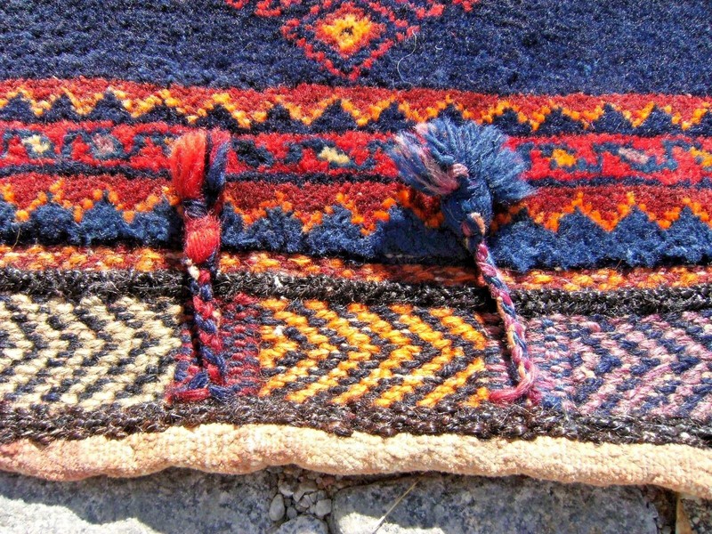 Fabulous Antique Rug Rare Awesome Design Caucasian Collectors Item Bag Face Rug gallery