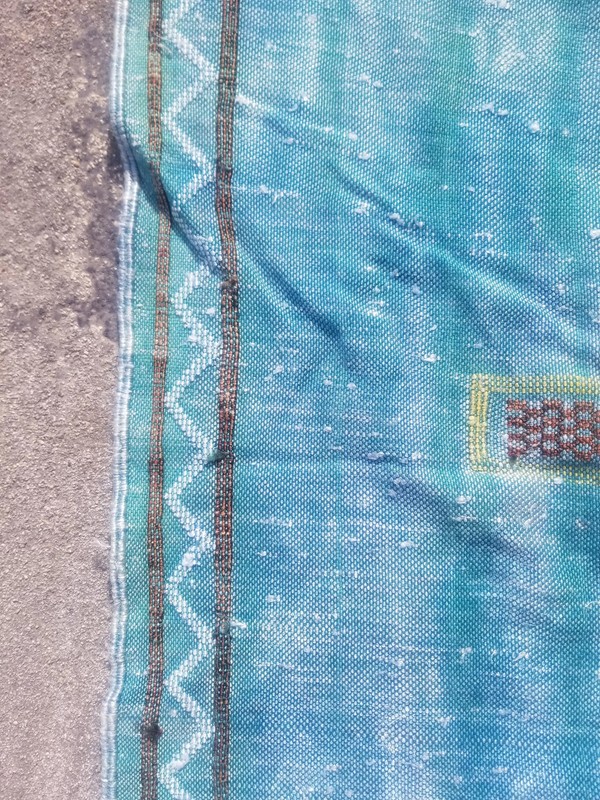 Distressed Fine Vintage Traditional Hand Made Oriental Wool Kilim 106x76cm gallery