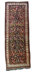 1920’s Unique CAUCASIAN runner Animal Birds Motifs Black Beige 3’9″ x 10’4 Rug!