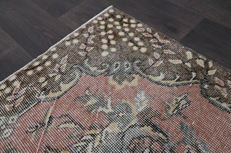 Oushak Turkish Vintage Rug 5x9 Kilim Rug Anatolian Handmade Boho Decor PINK gallery