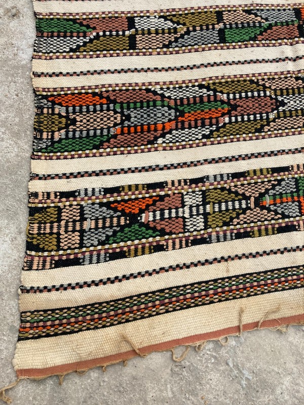 Vintage Handmade Turkish Anatolian Striped Wool Kilim Rug 285x178 cm gallery