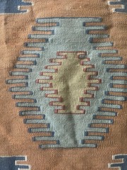 Vintage Handwoven Anatolian Kilim Rug 40×31 Tribal Geometric Flat Weave