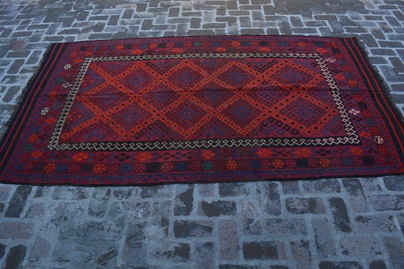 Afghan Handmade Vintage Tribal Maimana kilam Size 306X180 Cm gallery