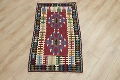 Tribal Hand Knotted Cappadocia Kilim Rug Turkish Wool Traditional Carpet 2x4ft
