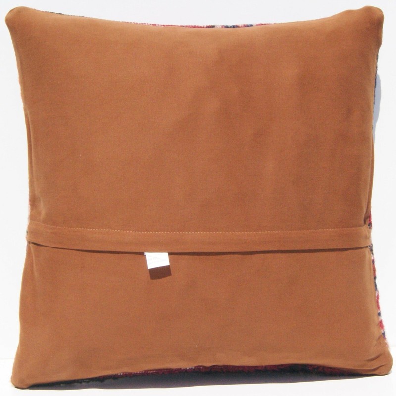 Set of 2 Anatolian Handmade Carpet Pillow Covers - Turkish Boho Decor, 20"x20" gallery