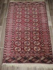 4x6ft. Antique Turkoman Bokharra Wool Rug