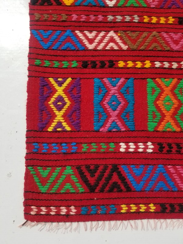 Vintage Traditional Handmade Turkish Anatolian Wool Multi Kilim Rug 5.3x2.0ft gallery