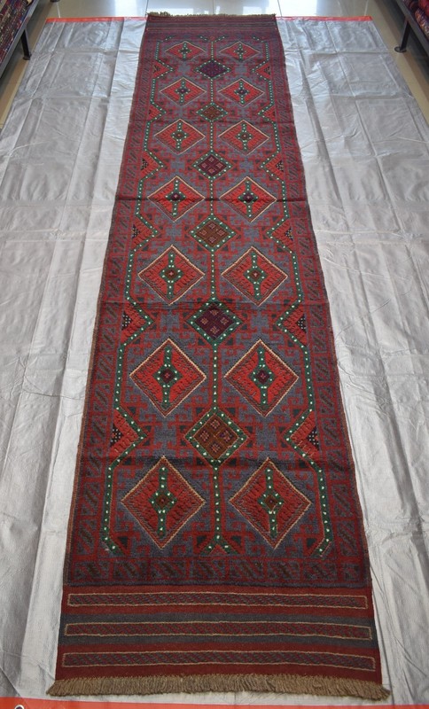 Antique Afghan Mushwani Runner Rug 2x11 Hand Knotted Wool Persian Style Hallway gallery