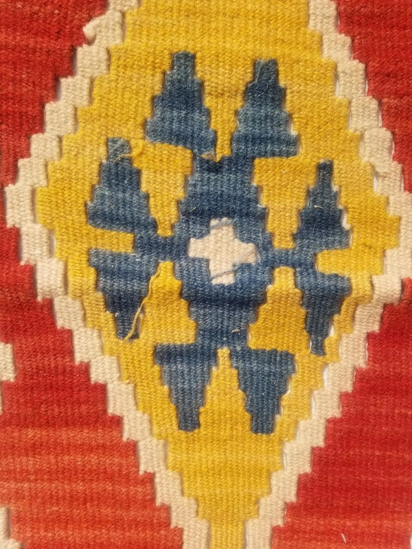 Distressed Vintage Traditional Handmade Turkish Wool Kilim Rug 5.8x1.11ft gallery