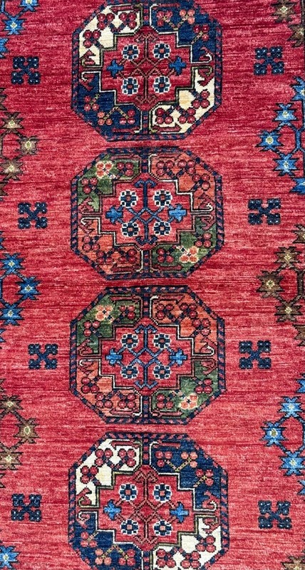 Handmade Wool Area Rug, 3x5 , Red Green Blue Rug, Oriental Rug gallery