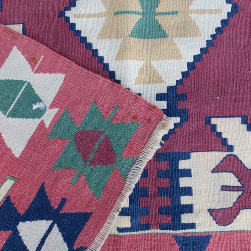 3.9 x 5.45 ft Vintage Turkish 4x5 Kilim Rug , 119 x 166 cm Tribal Handmade Kelim gallery
