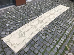 Turkish Vintage Rug Handmade Wool Rug Bohemian Runner 1,9 x 12, ft