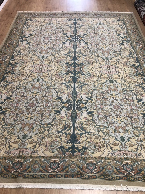 Handmade Hand-Woven Green Sumak Rug 9x12 gallery