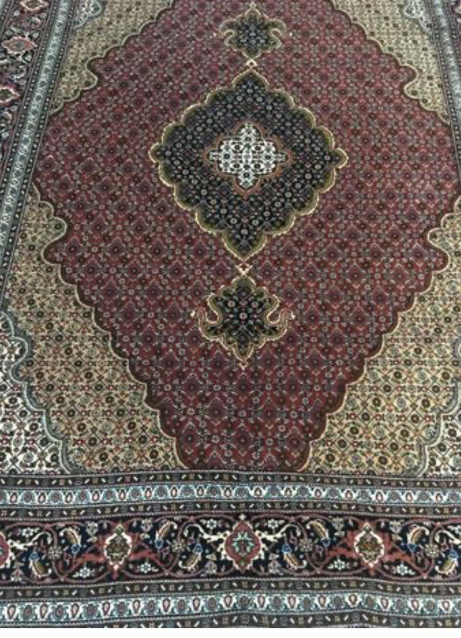 Vintage Original Area Rug Antique Rare Wool Silk 5 X 7 Tabrizz Mahi 50 Raj gallery