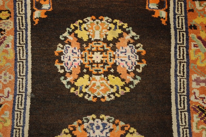 c1900s ANTIQUE MINT CHINESE EAST TURKESTAN KHOTAN RUG 2'7" x 4'6" ONE OF A KIND gallery