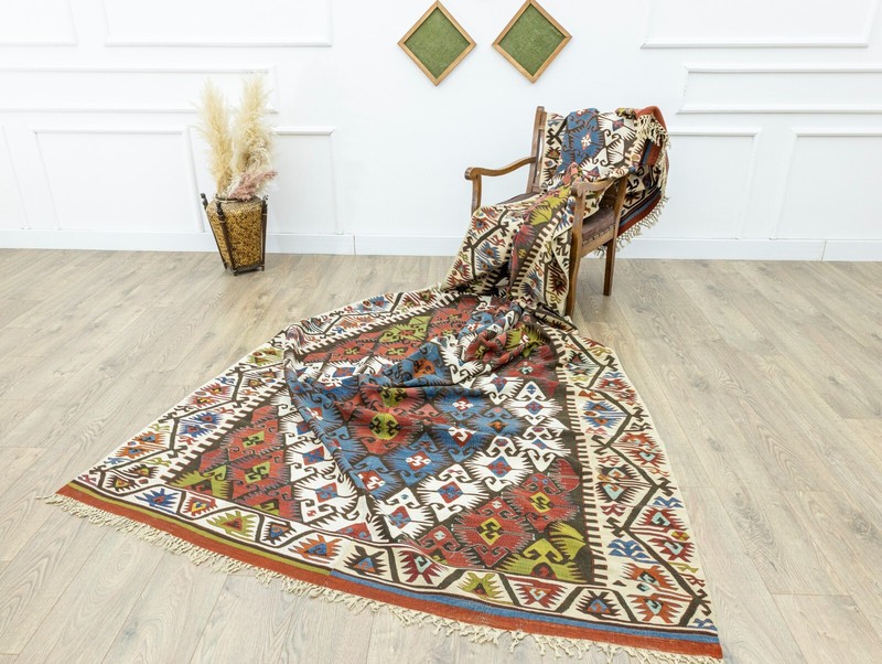 Antique Turkish Kilim Rug 6' × 14'5" ft – Konya Tribal Wool Collectible Piece gallery