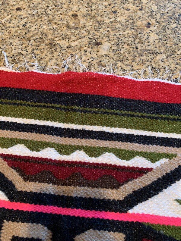 Hand Woven Southwestern Aztec Design Rug Tapestry Artisan Made Wall Hanging Boho gallery
